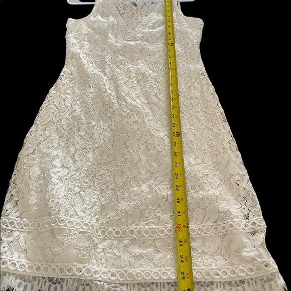 Kensie Soft White Lace Summer Sleeveless Shift Dress Size 6 Ret. $108 - Picture 13 of 15